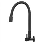 Foto - TORNEIRA PAREDE BAIXA METAL PRETO FOSCO FLEXIVEL PRETO FOSCO CIVITT
